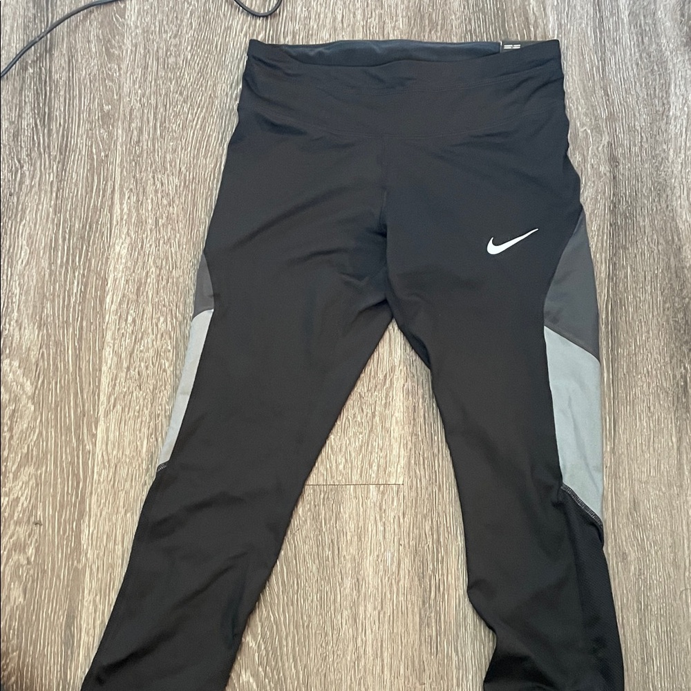 Nike Black and Gray Athletic Leggings